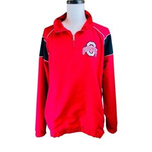 58 Sports Ohio State Red Zip Pullover Windbreaker‎ Jacket Sz 3X Golf Buckeyes